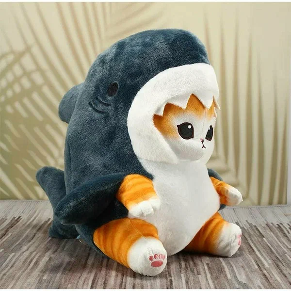 Мягкая игрушка Кот в костюме акулы 35 см
