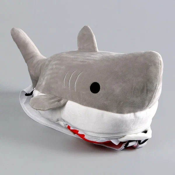 Milo toys Рюкзак детский плюшевый «Акула», 30 х 7 х 20 см